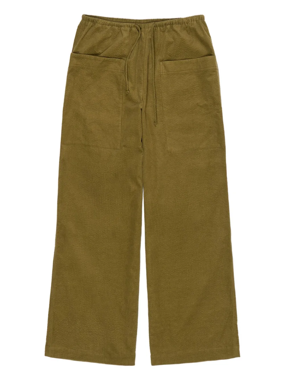 Bimba Y Lola Drawstring-waist Corduroy Trousers In Green