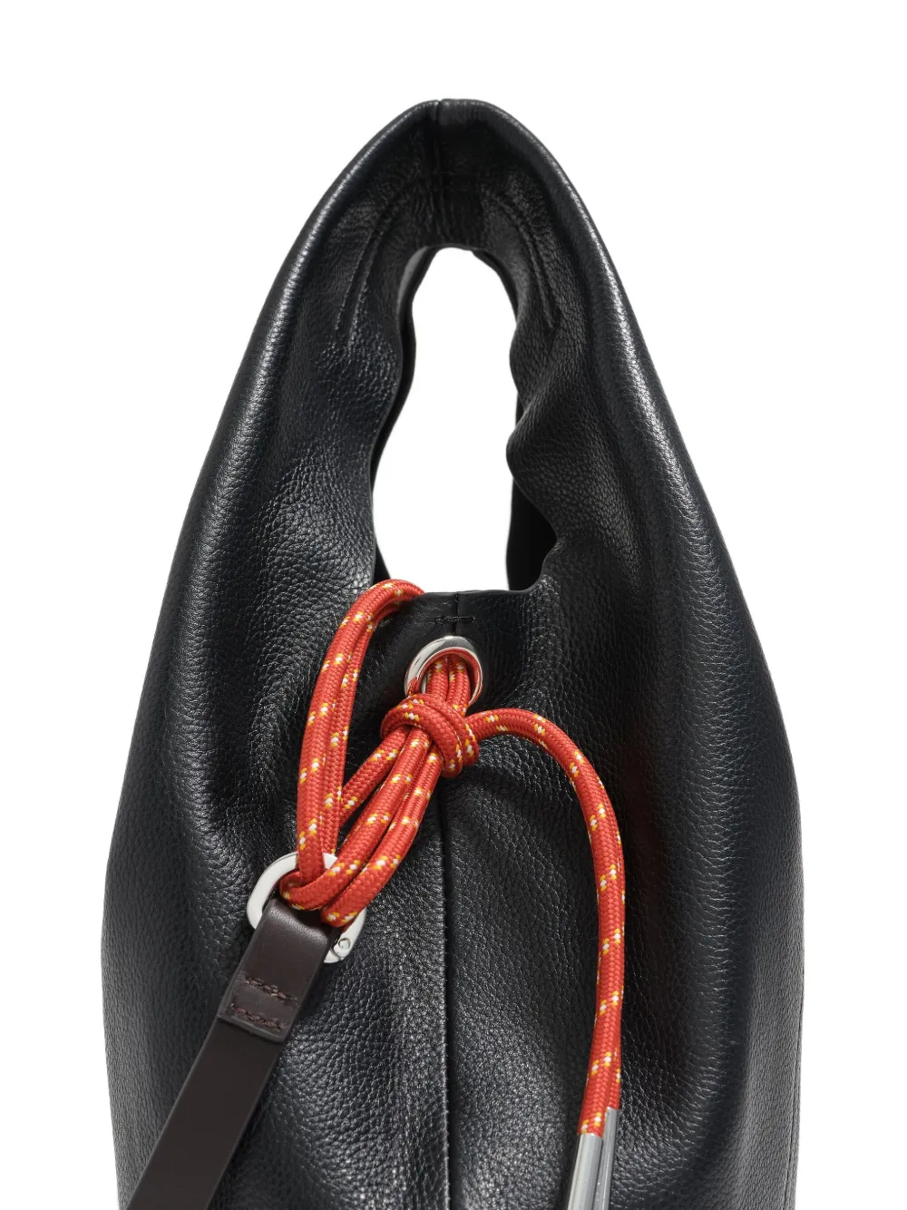 Bimba y Lola Medium Paper leren shopper met touwdetail Zwart