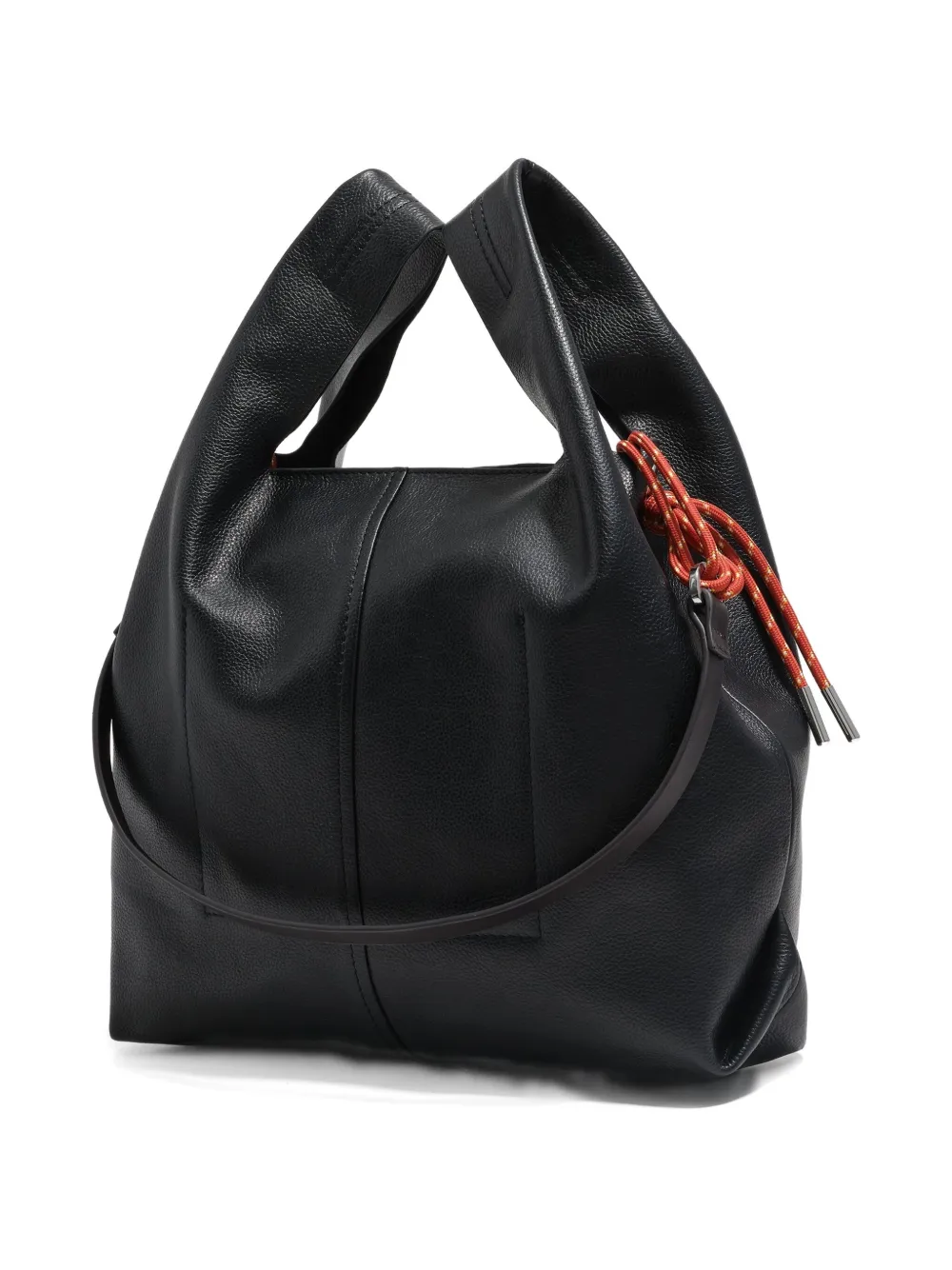 Bimba y Lola Medium Paper leren shopper met touwdetail - Zwart
