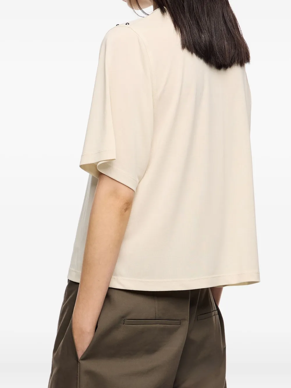 Bimba Y Lola Stud-embellished Short-sleeve T-shirt In Neutral