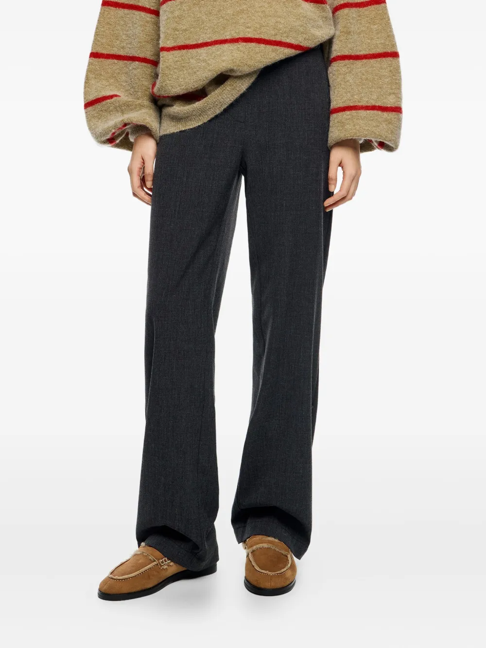 Bimba Y Lola Woven Trousers In Gray