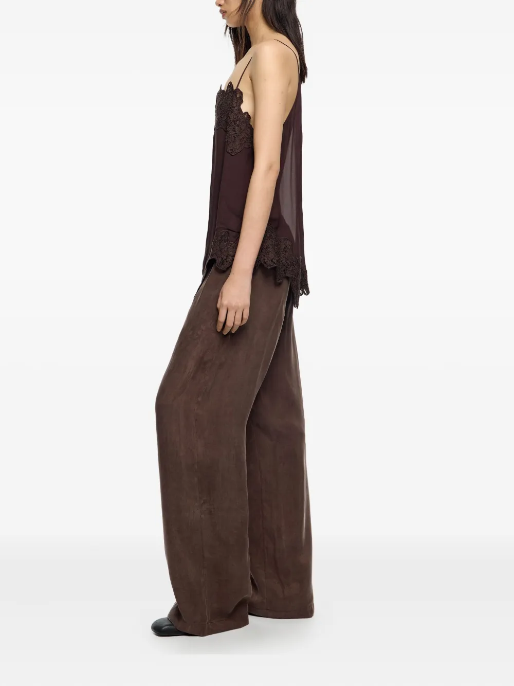 Bimba Y Lola Elasticated Waist Trousers In Brown