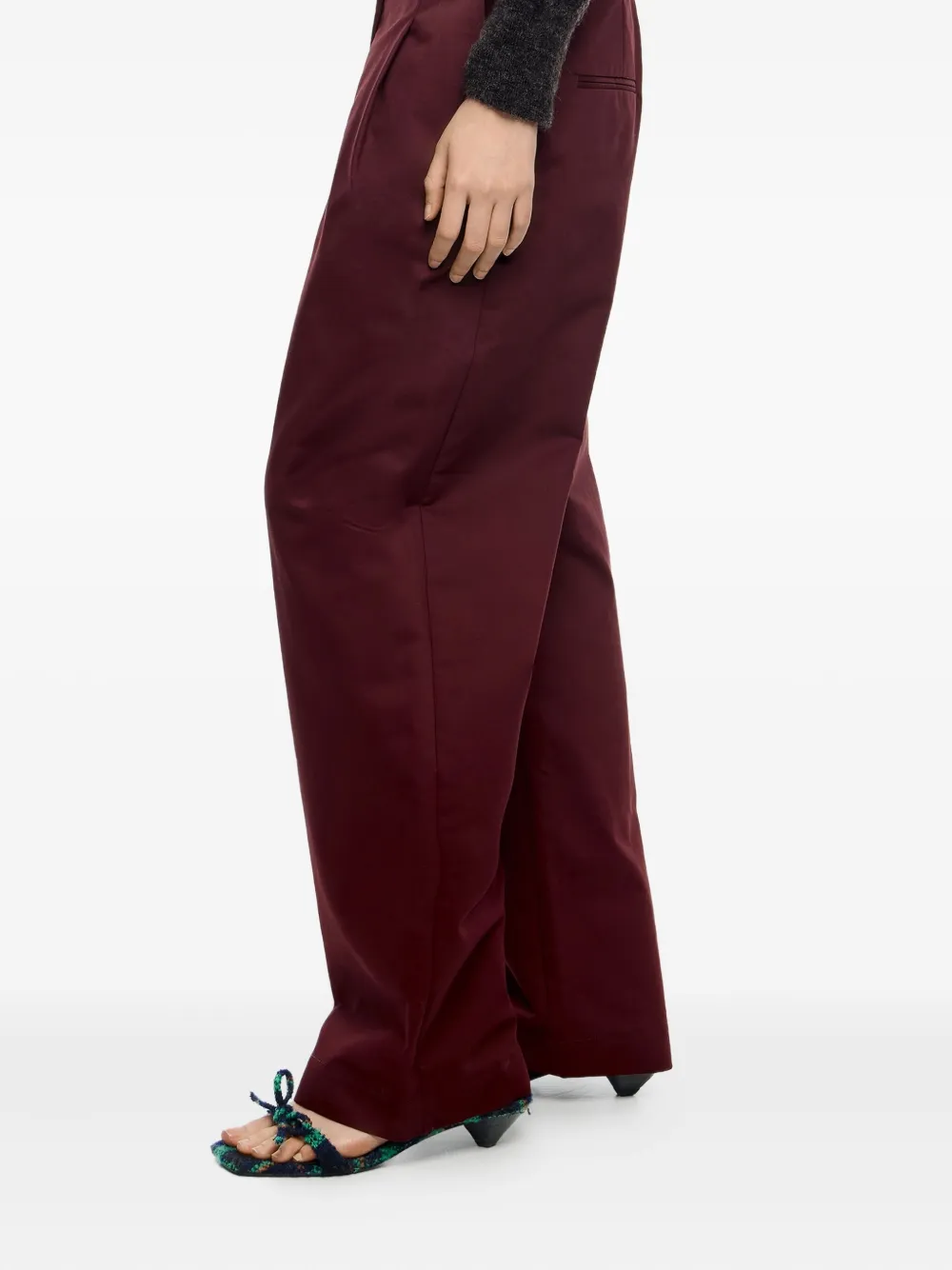 Bimba Y Lola Pleated-front Trousers In Burgundy