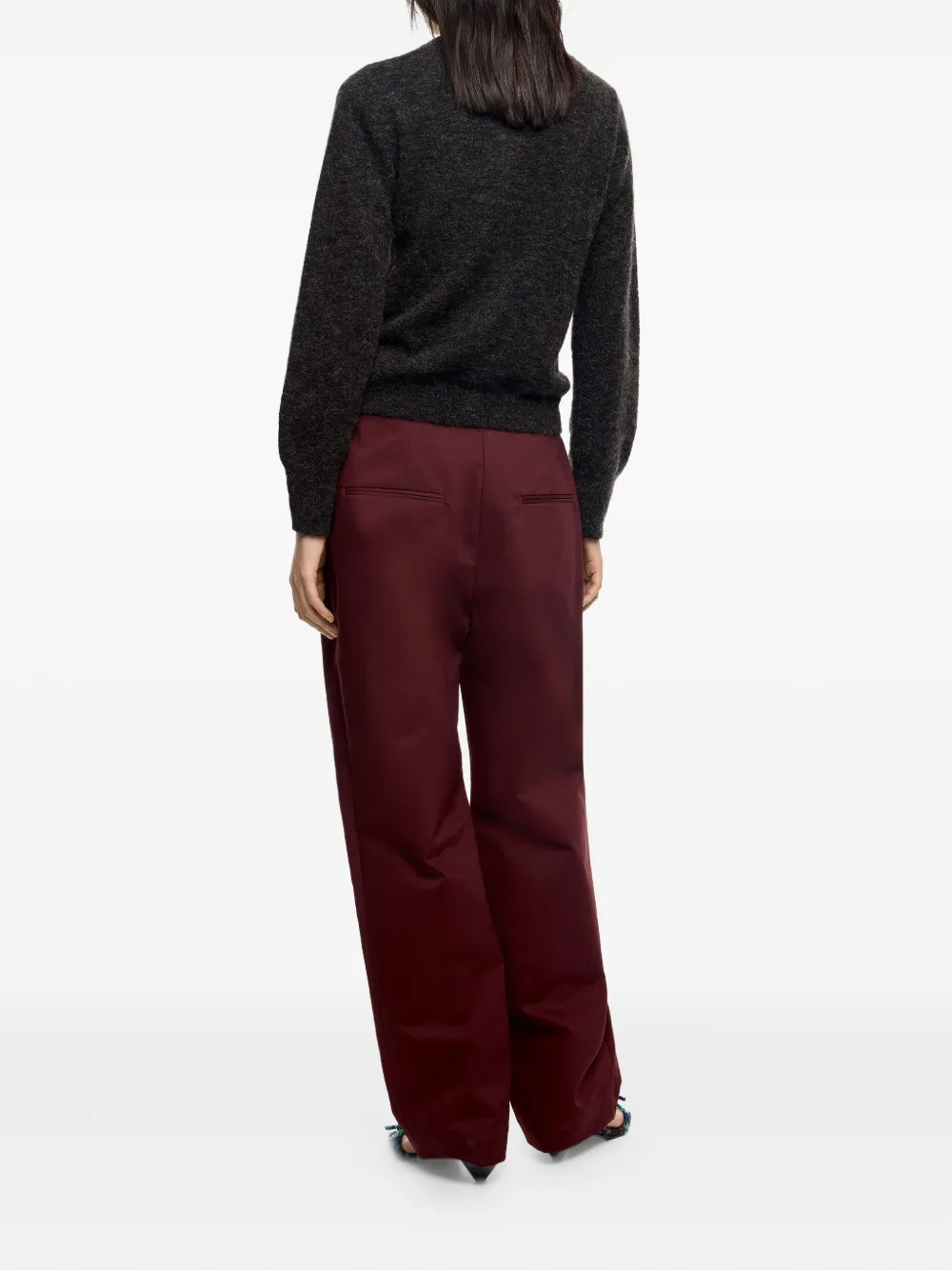 Bimba Y Lola Pleated-front Trousers In Burgundy