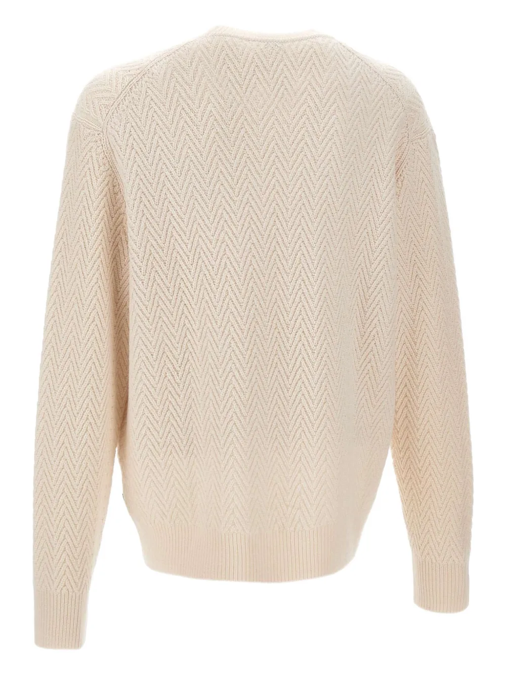 BOSS herringbone crew-neck sweater - Beige