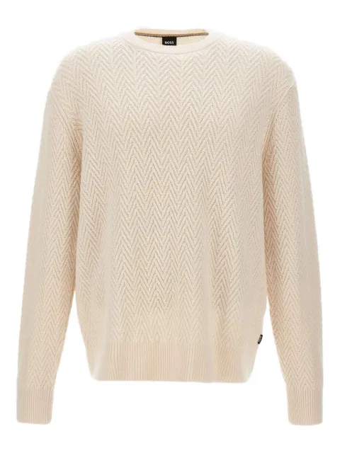 BOSS herringbone crew-neck sweater
