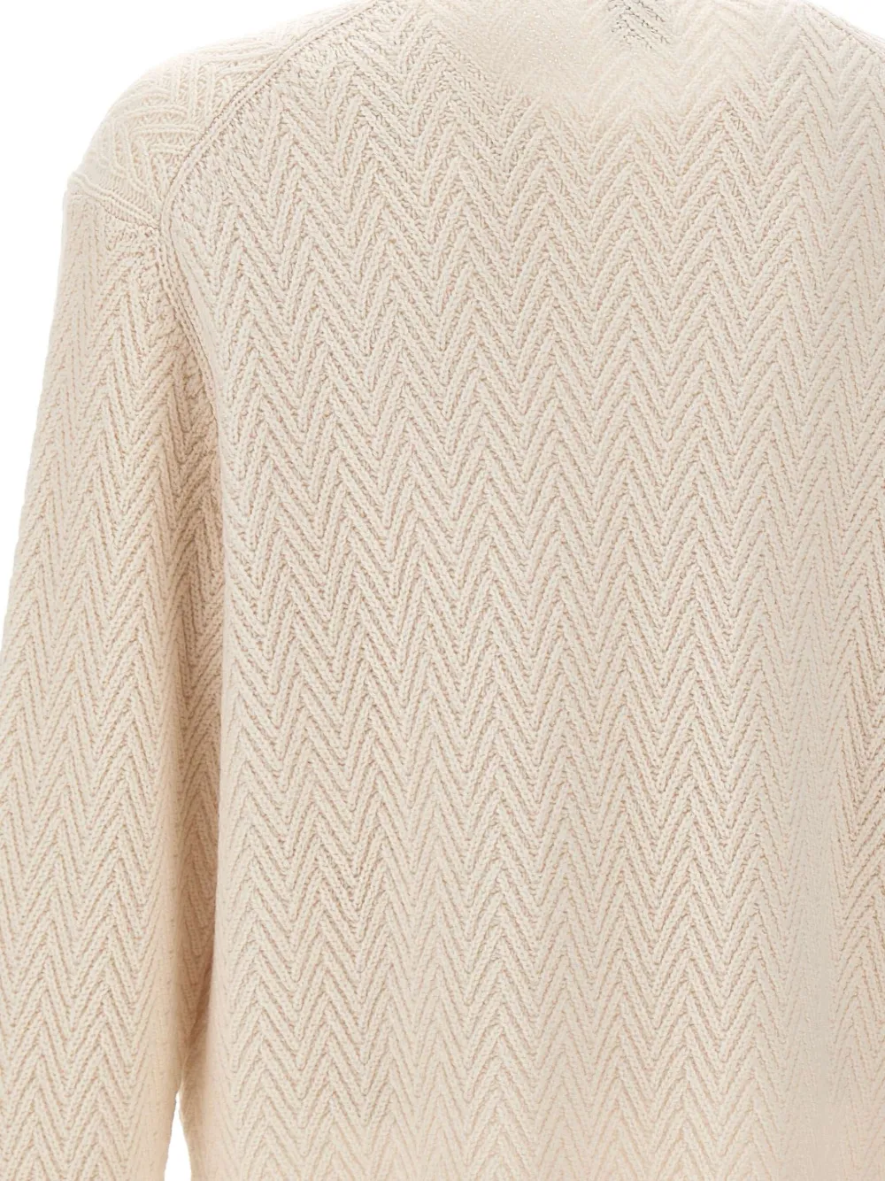 BOSS Trui met ronde hals en visgraatpatroon Beige