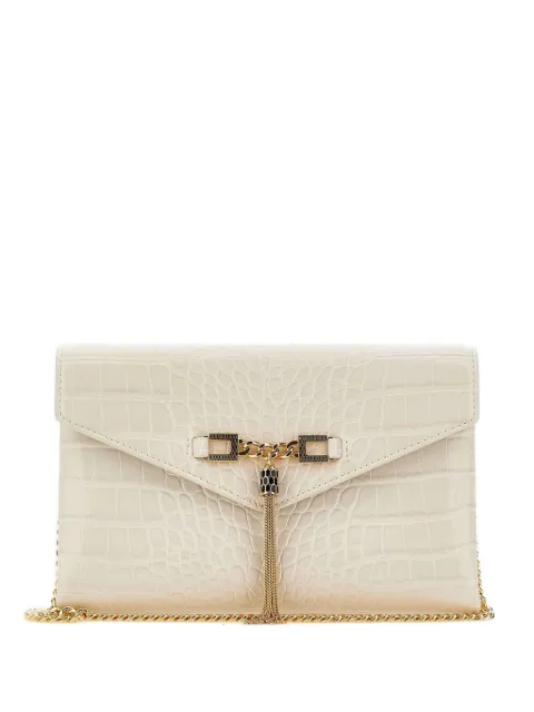 Elisabetta Franchi croc-embossed chain clutch