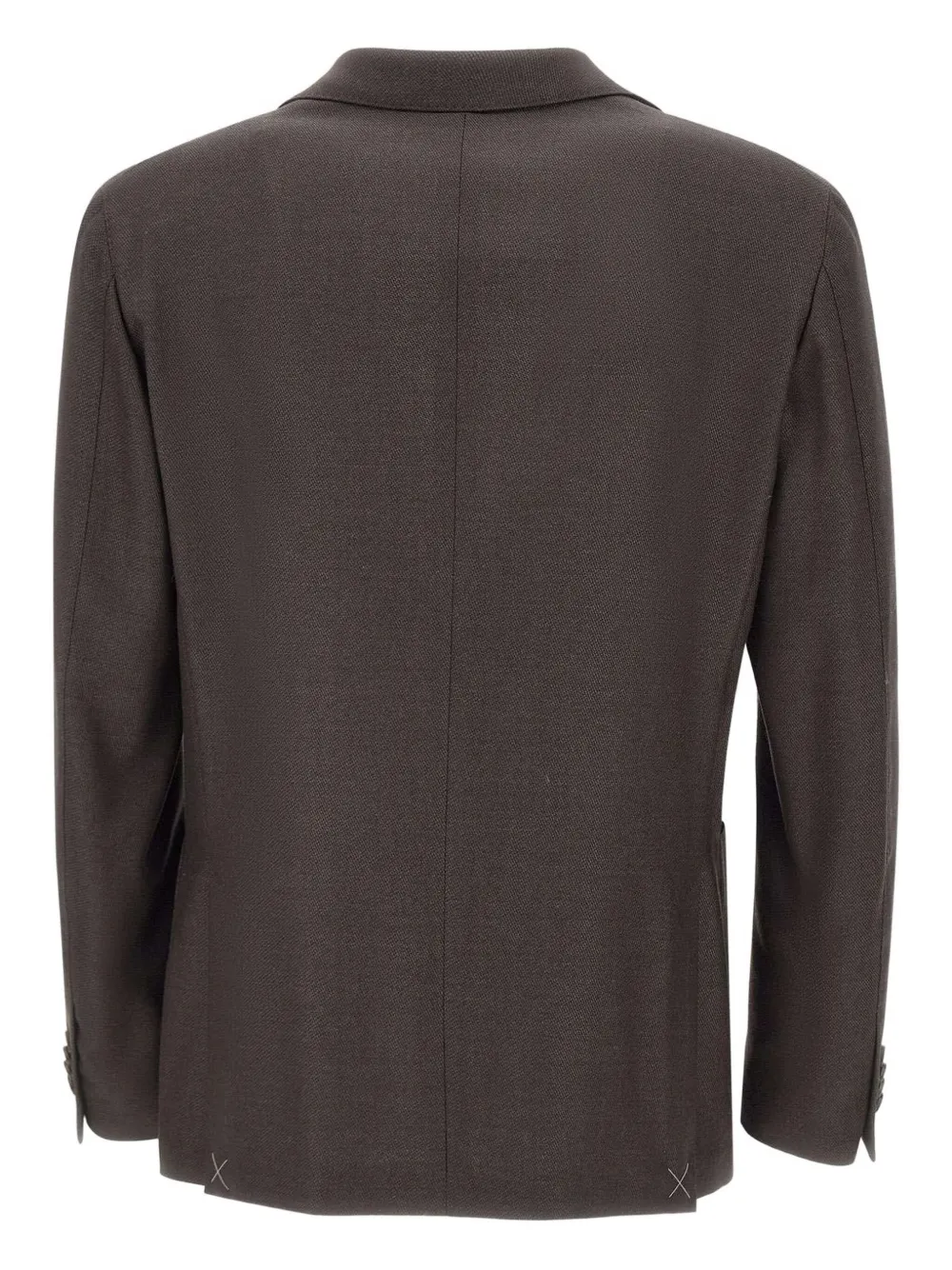 Corneliani Textured Narrow-lapels Blazer In Brown