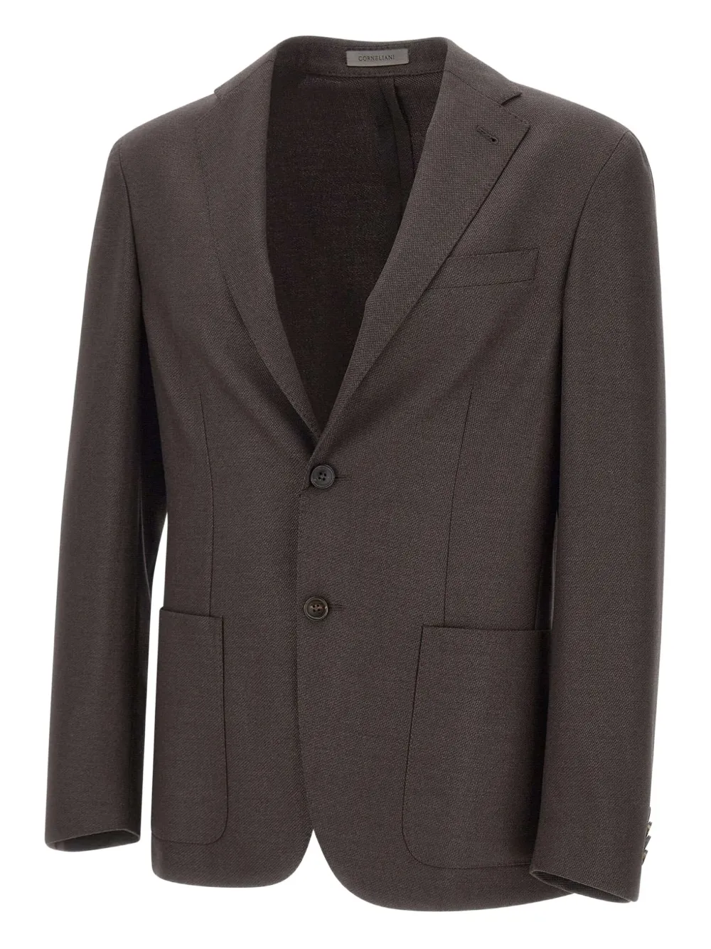 Corneliani Textured Narrow-lapels Blazer In Brown
