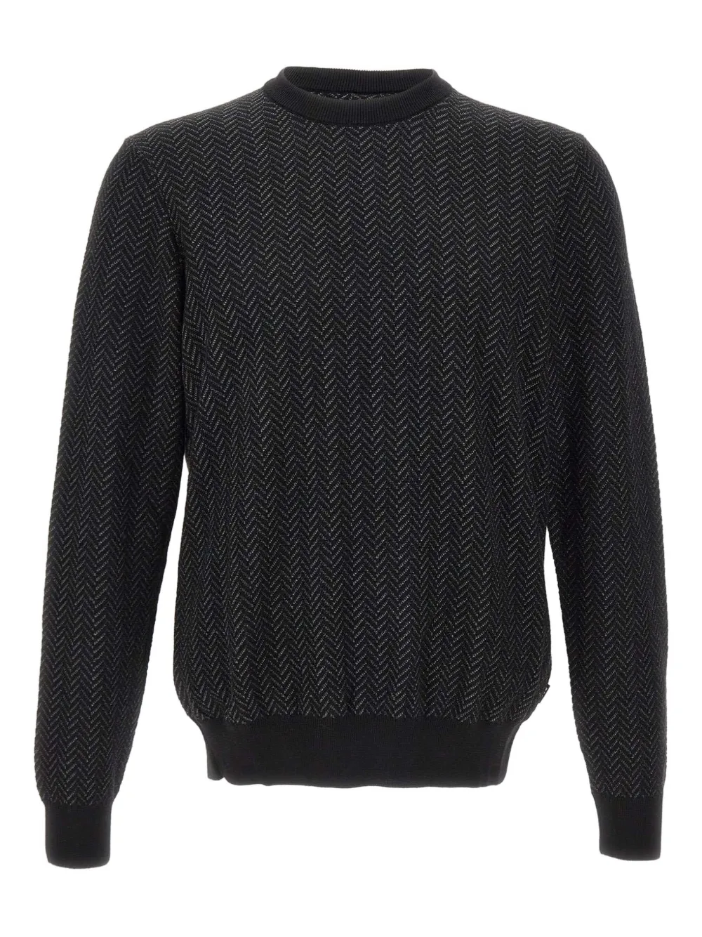 BOSS herringbone crew-neck sweater | Black | Image 1