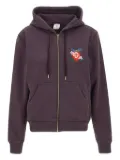 Casablanca embroidered-logo zip-up hoodie - Purple
