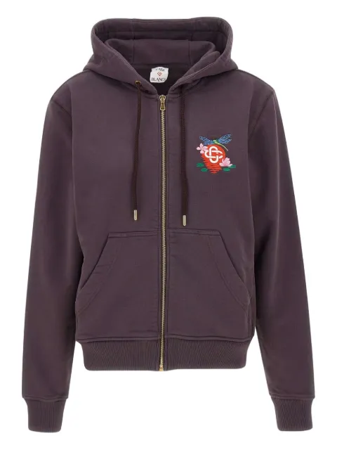 Casablanca embroidered-logo zip-up hoodie