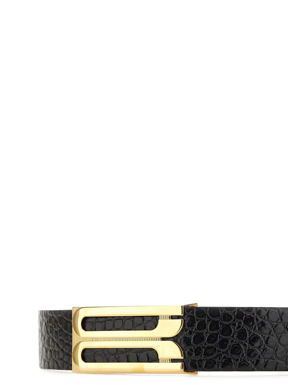Victoria Beckham animal-print logo-buckle belt - Zwart