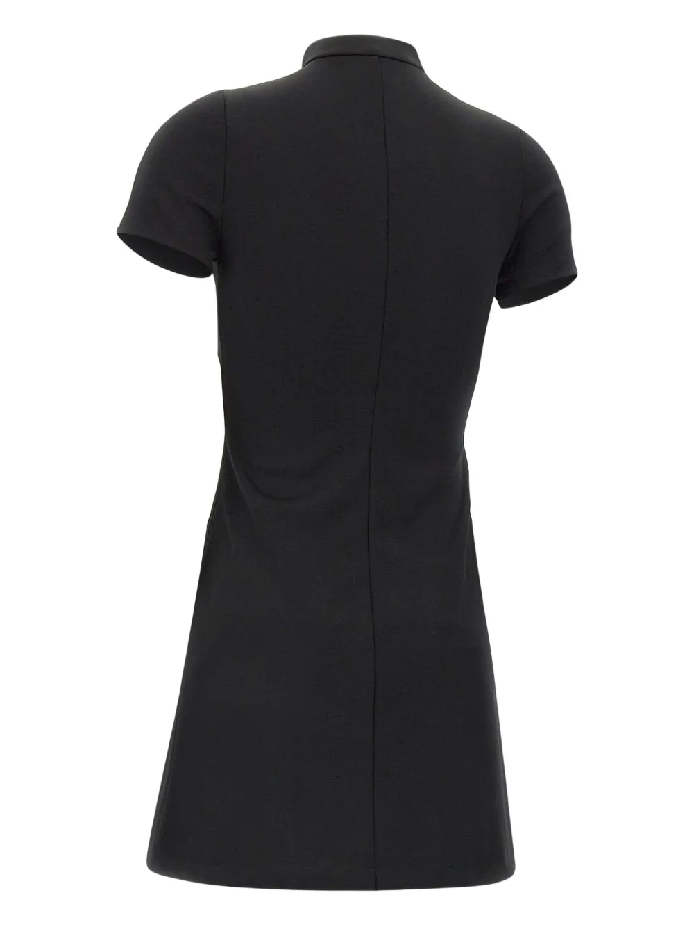 Courrèges zip-front short-sleeve dress - Zwart
