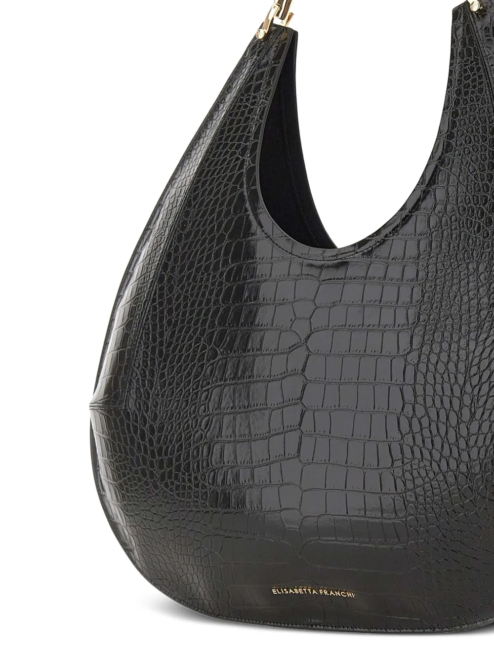 Elisabetta Franchi Grote shopper met krokodillen-reliëf en handgreep Zwart