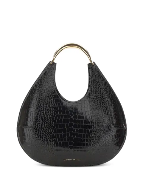 Elisabetta Franchi large crocodile-embossed jewel-handle tote bag