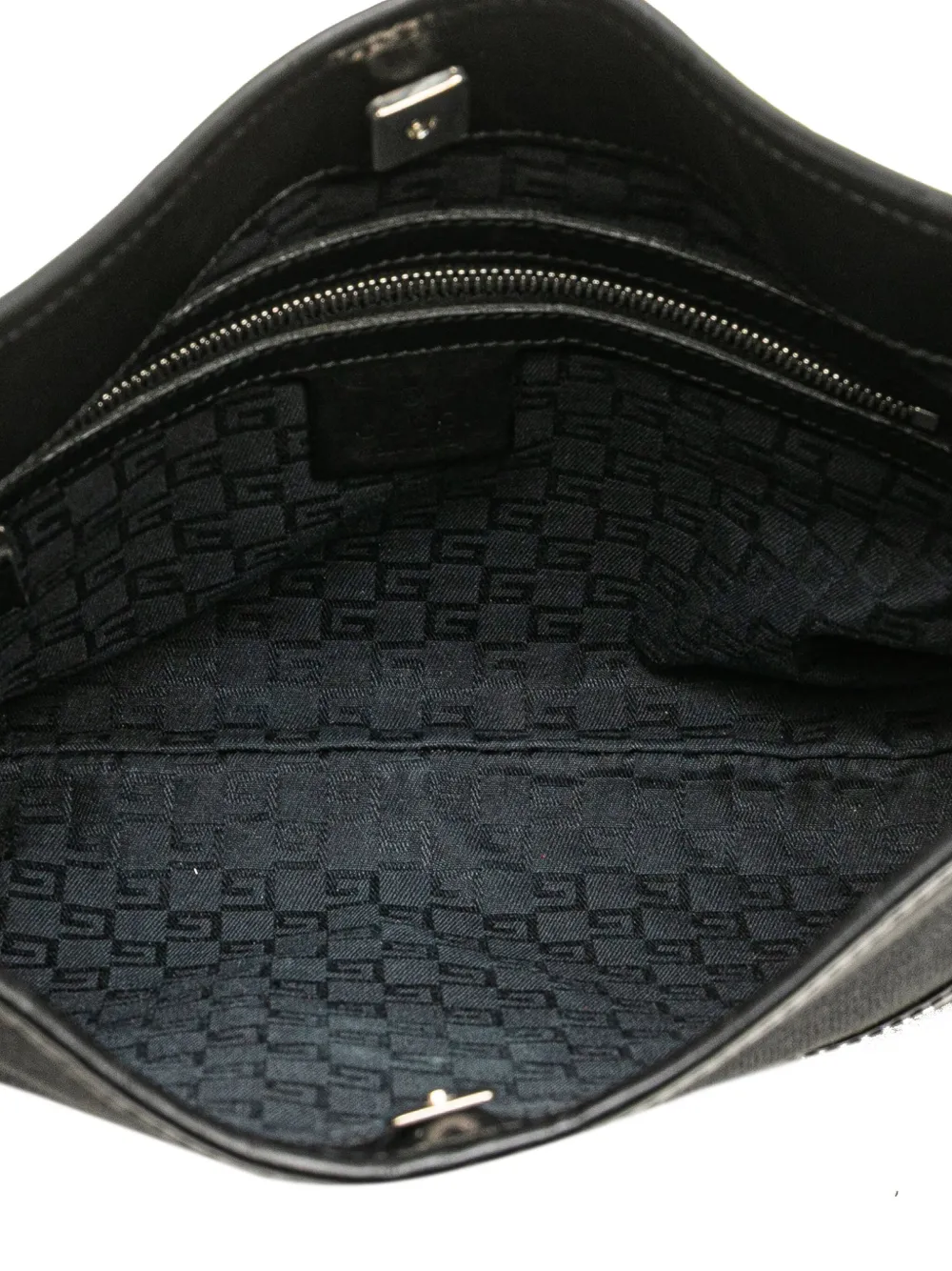 Pre-owned Gucci 2000-2015 Canvas Reins Hobo Bag In Black