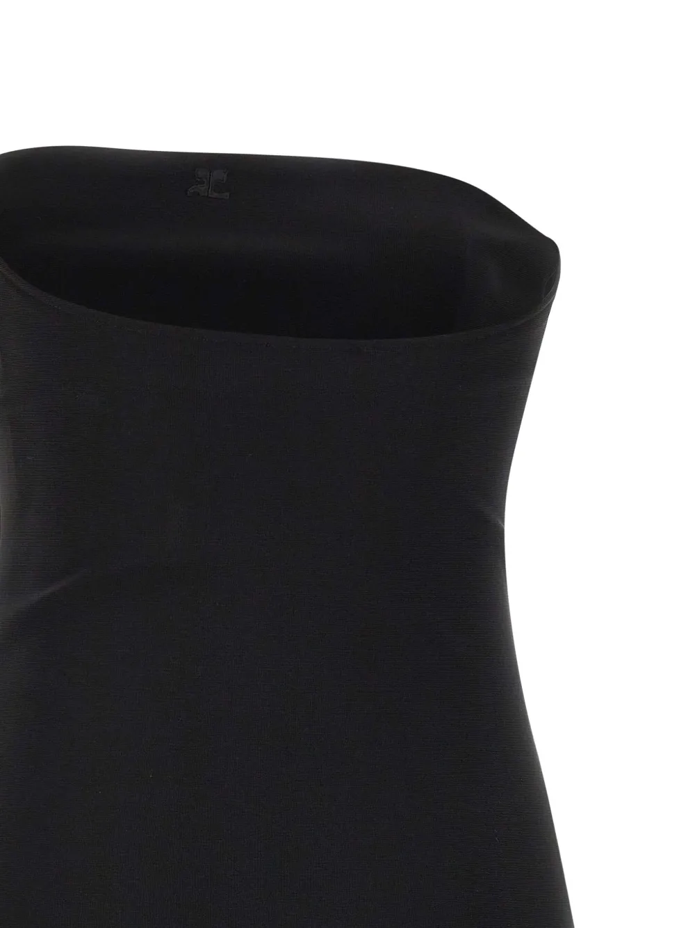 Courrèges Logo-embroidered Strapless Bodysuit In Black