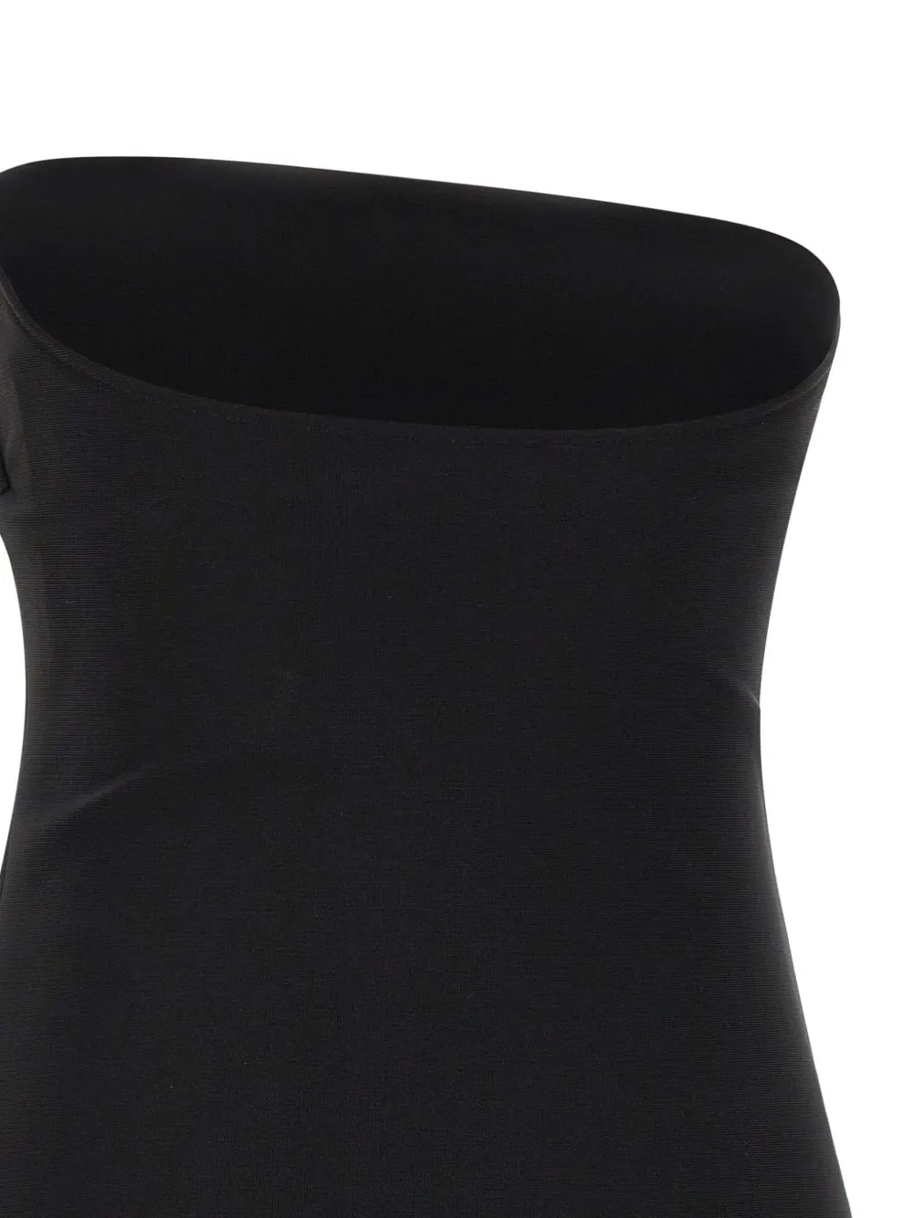 Courrèges Logo-embroidered Strapless Bodysuit In Black