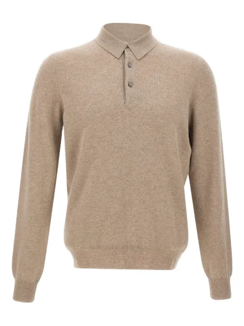Gran Sasso long-sleeve ribbed-trim polo shirt