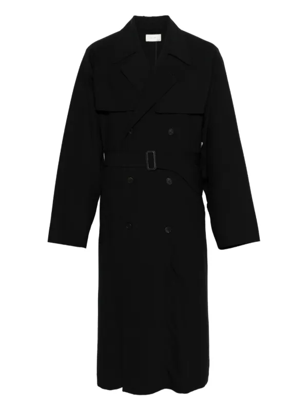 ３月いっぱい価格！THE ROW コート　新品　未使用 The Row ベルテッド ダブルコート | ブラック | FARFETCH JP
