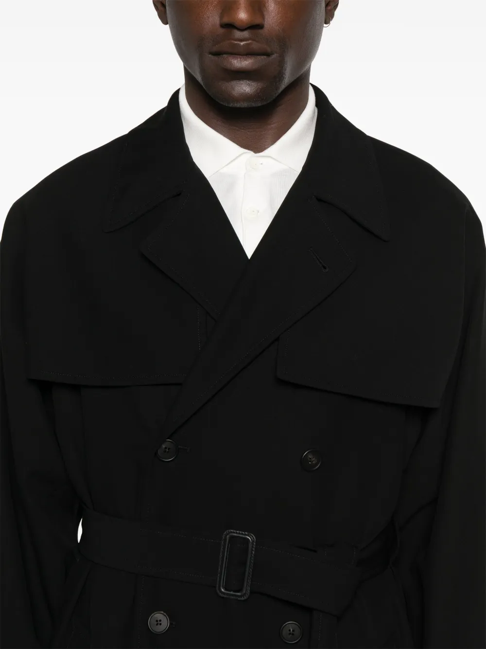 The Row Belted Double-breasted Coat In Black