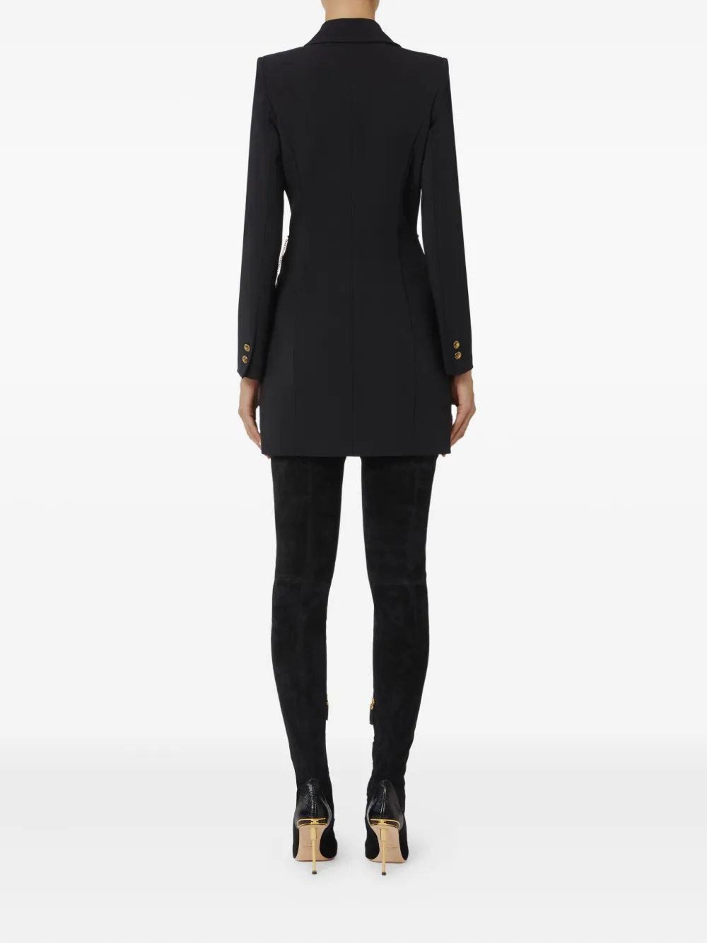 Elisabetta Franchi Chain-embellished Double-breasted Dress In Black