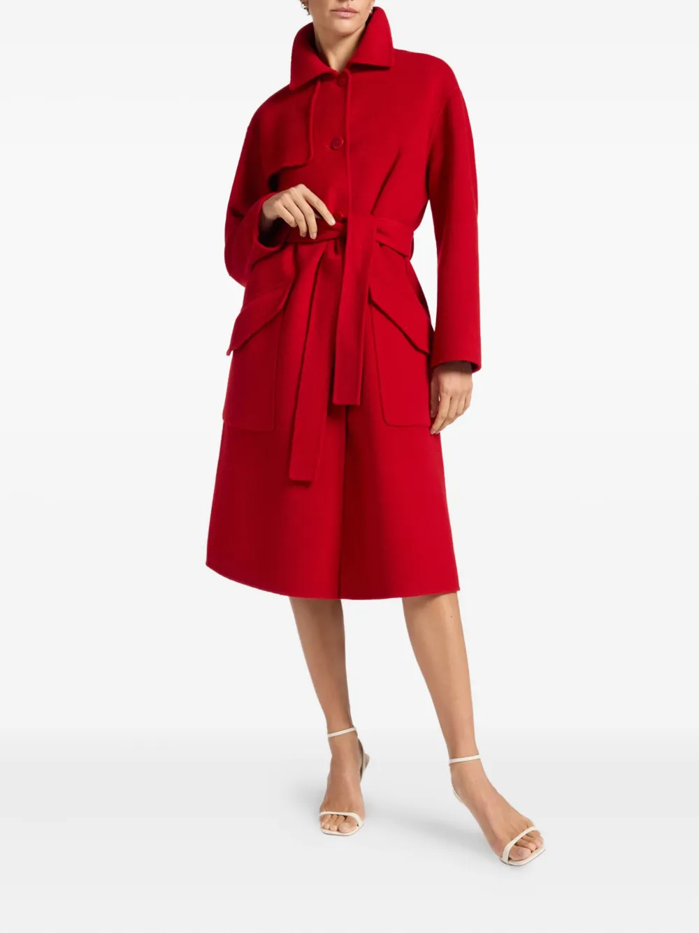 Elena Miro' Single-breasted Coat In Red