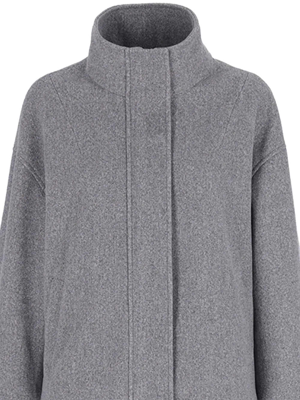 Conte Of Florence High-neck Zip-front Jacket In Gray