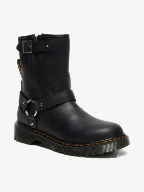 Dr. Martens Kids Genaya leather biker boots