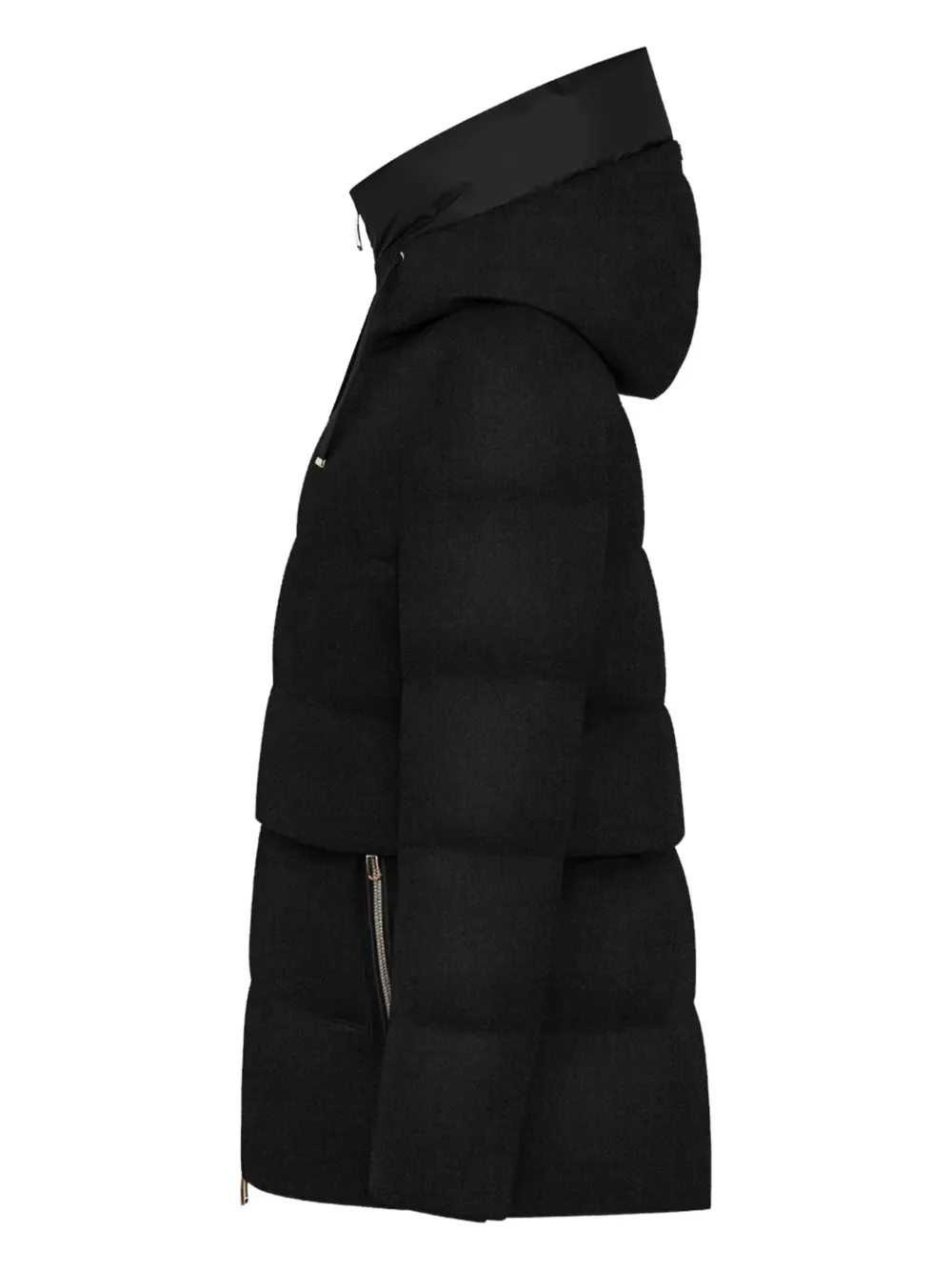 Duno Keiko Hooded Zip Puffer Jacket In Black