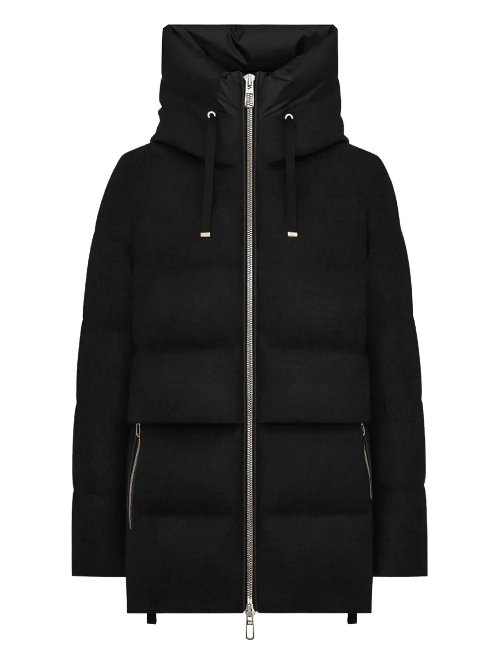 Duno Keiko Hooded Zip Puffer Jacket In Black