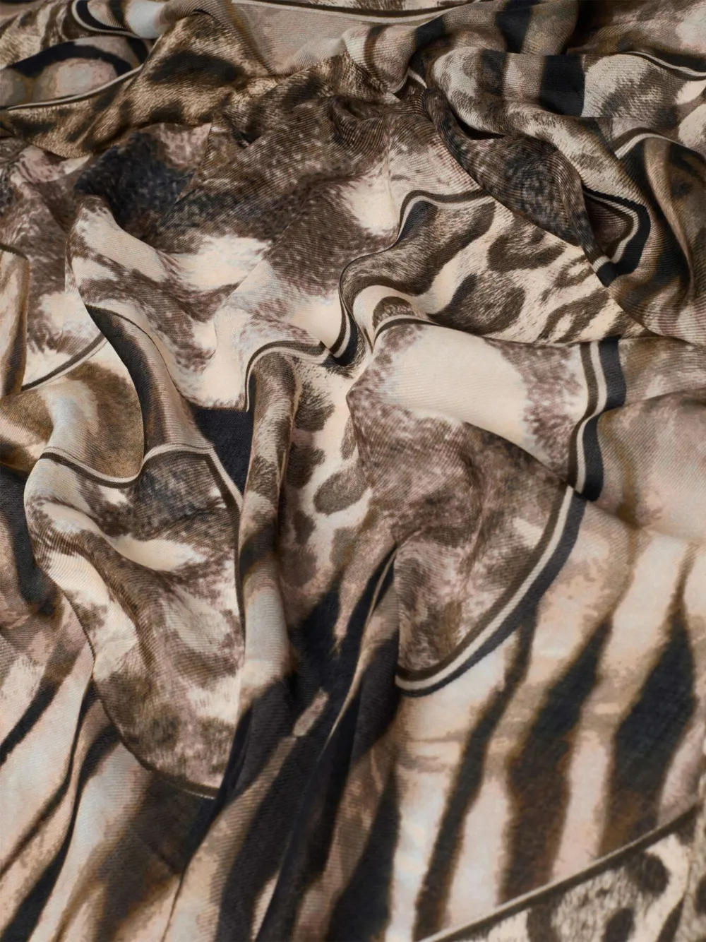 Elena Miro' Animal-print Scarf In Brown
