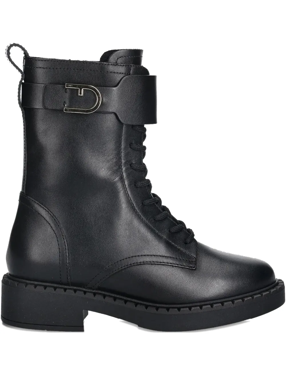 Furla buckle-fastening lace-up boots Black