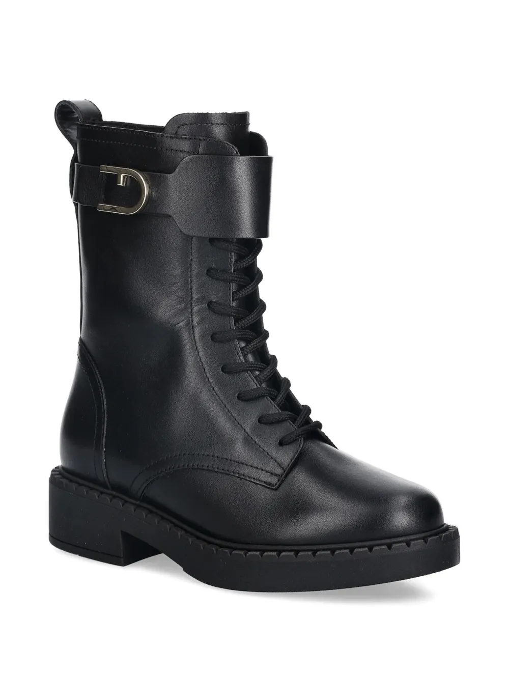 Furla buckle-fastening lace-up boots Black