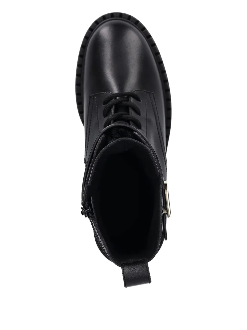 Furla buckle-fastening lace-up boots Black