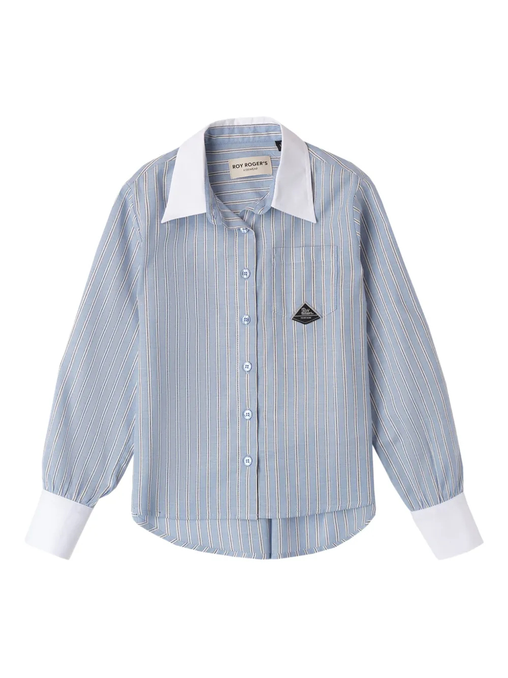 Roy Rogers Kids striped contrast-collar shirt | Blue | Image 1