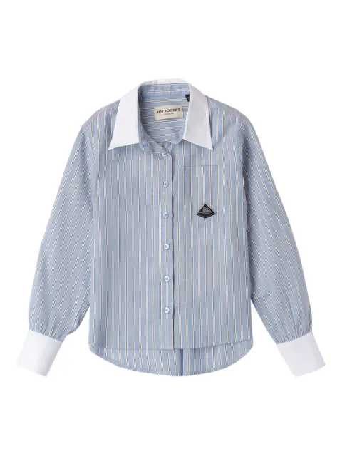 Roy Rogers Kids striped contrast-collar shirt