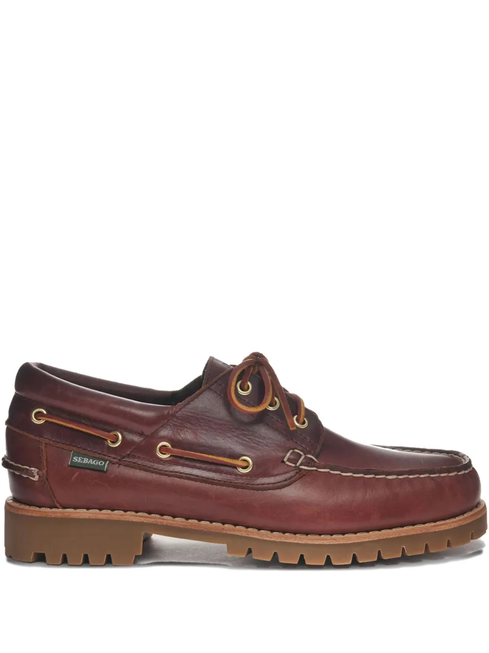 Sebago leather lace-up loafers Brown