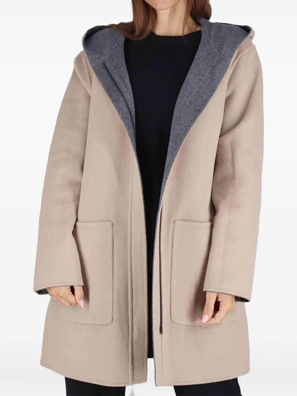 Maliparmi Hooded Pocket Coat In Gray