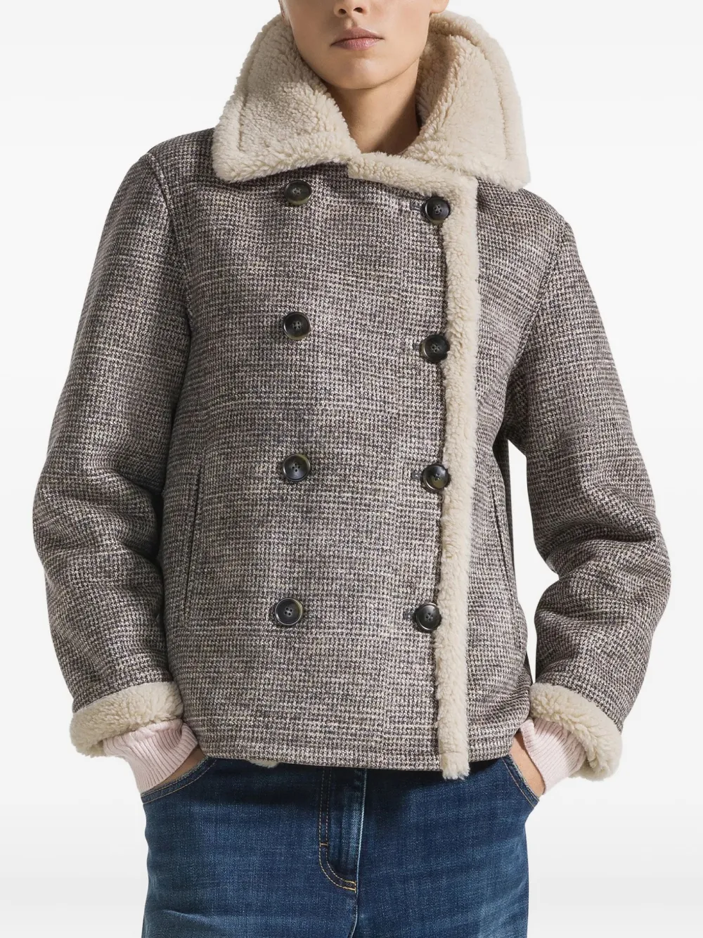 Seventy Double-breasted Jacket In Gray