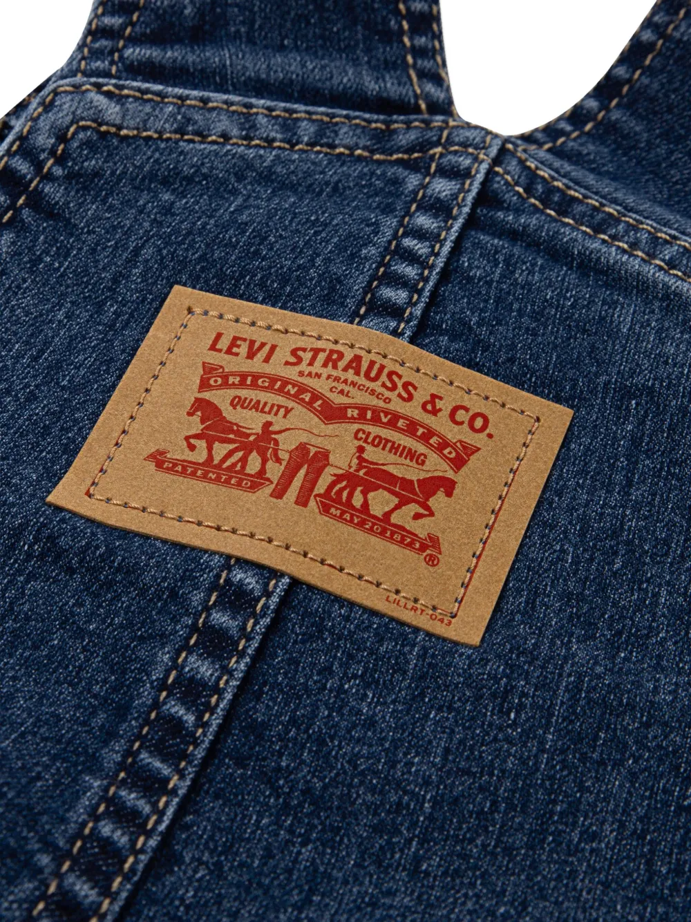 Levi's Kids Tuinbroek met borstzak en logo Blauw