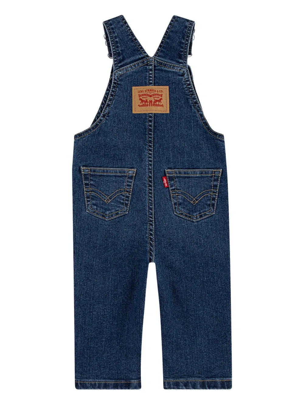 Levi's Kids Tuinbroek met borstzak en logo Blauw