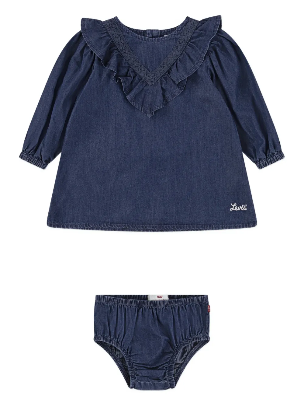 Levi's Babies' Ruffled Dress Set In Blue
