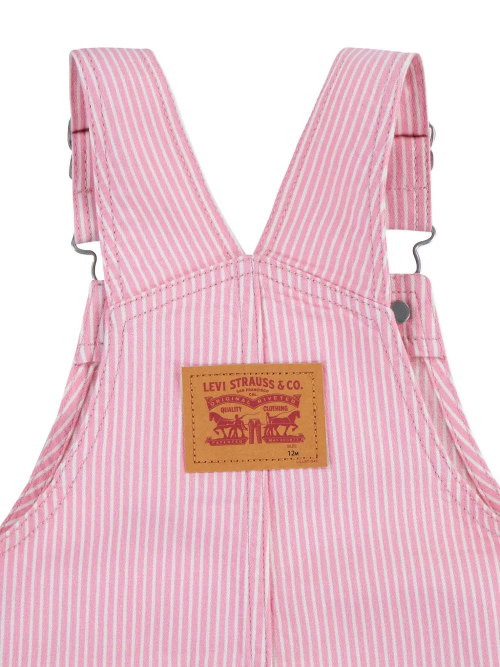 Levi's Kids Katoenen tuinbroek met krijtstreep Roze