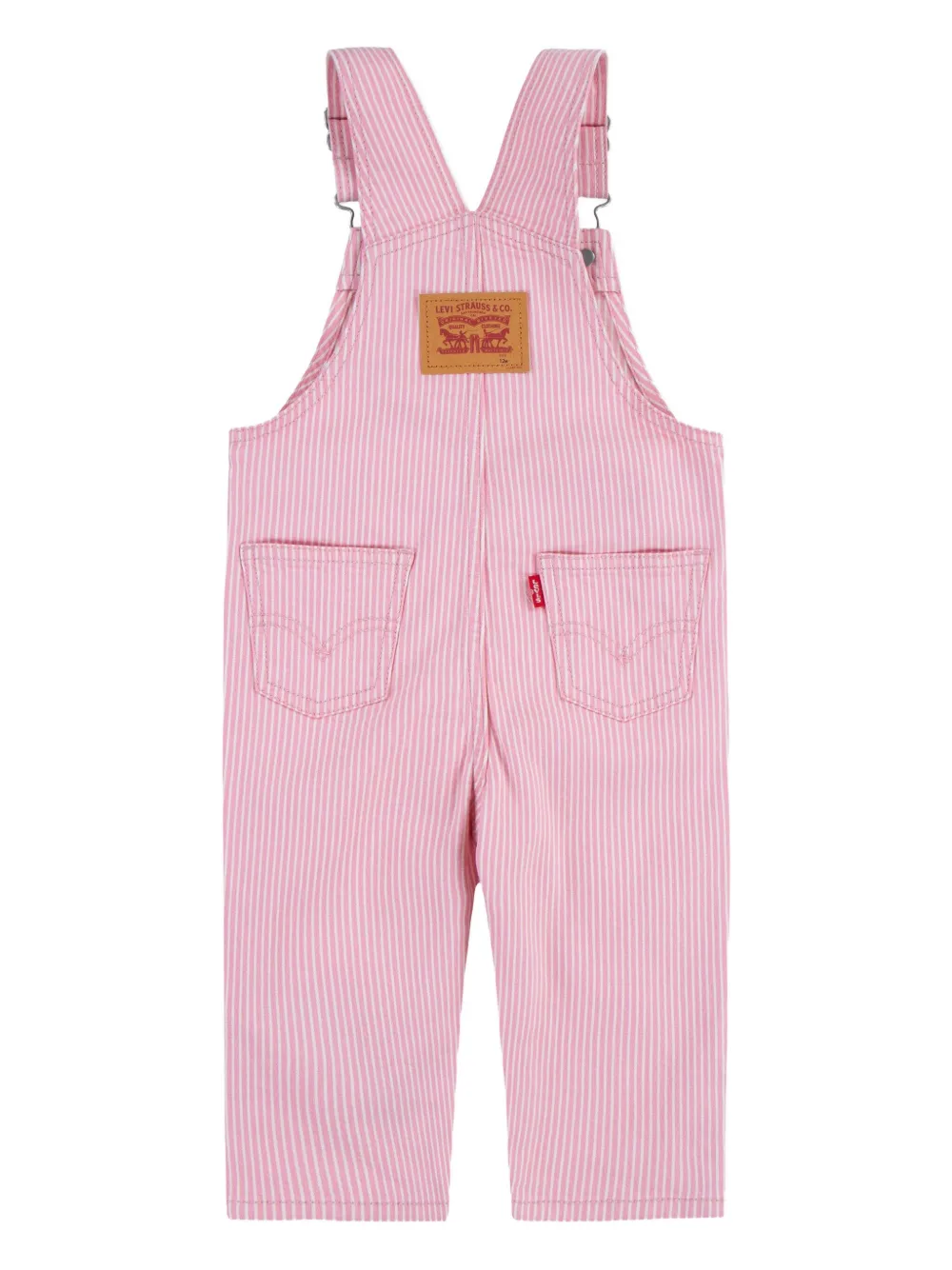 Levi's Kids Katoenen tuinbroek met krijtstreep - Roze