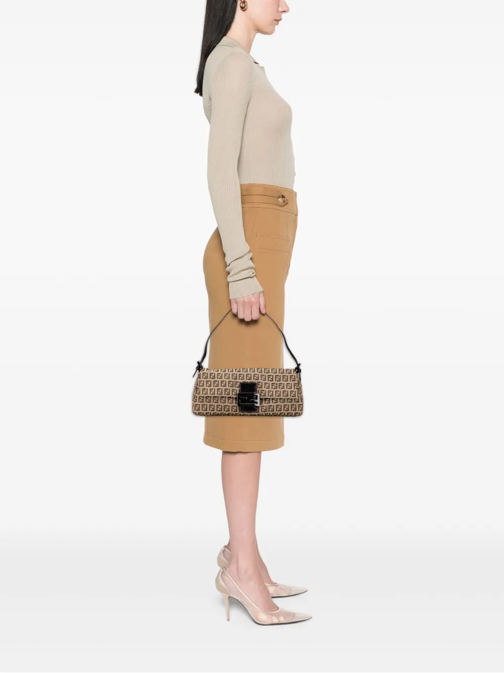 Fendi Pre-Owned 20th Century Zucchino Canvas Baguette shoulder bag | Pre-Owned | Image 2