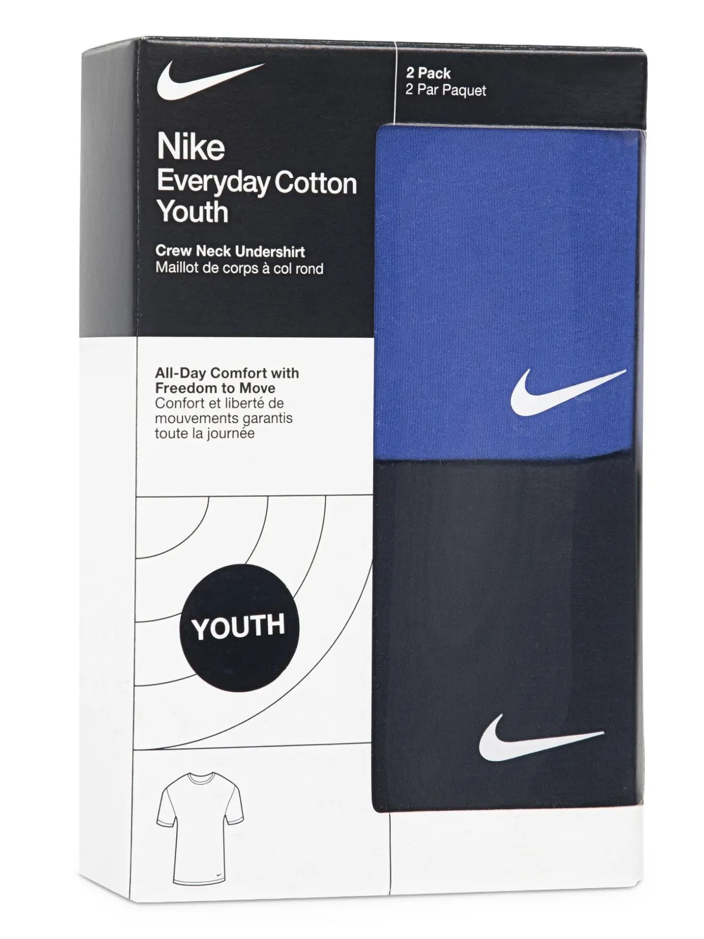 Nike Kids Twee T-shirts met ronde hals en logo Blauw