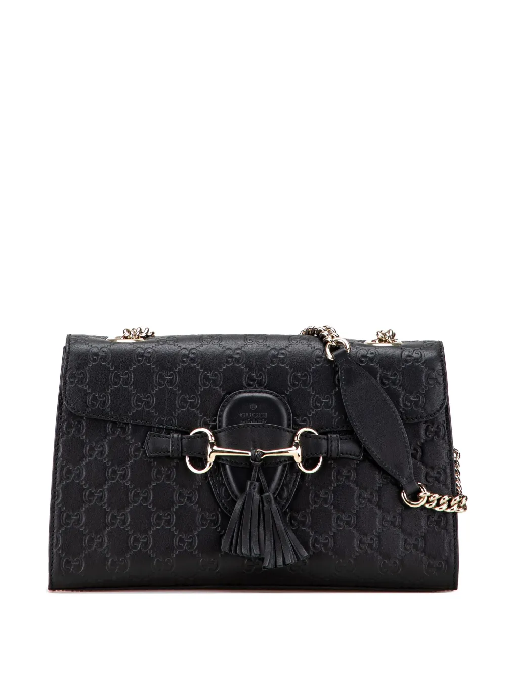 Gucci Pre-Owned 2016-2025 ミディアム エミリー グッチシマ ショルダーバッグ - ブラック Gucci Pre-Owned 2016-2025 ミディアム エミリー グッチシマ ショルダーバッグ - ブラック